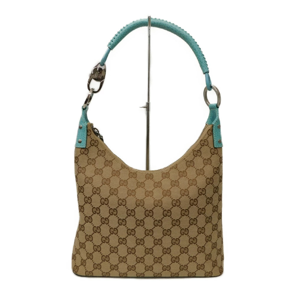 GUCCI Hobo Bag GG Canvas Turquoise Blue